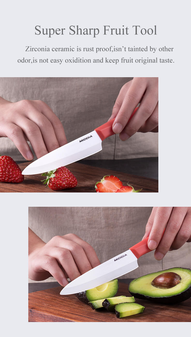 4 inch Ceramic Peeling Fruit Paring Knife with PP
