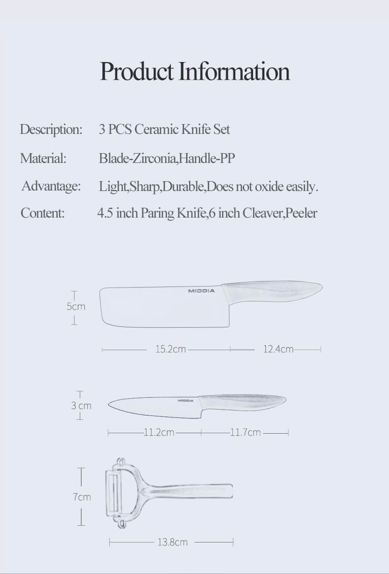 Zirconia Ceramic Knives Set