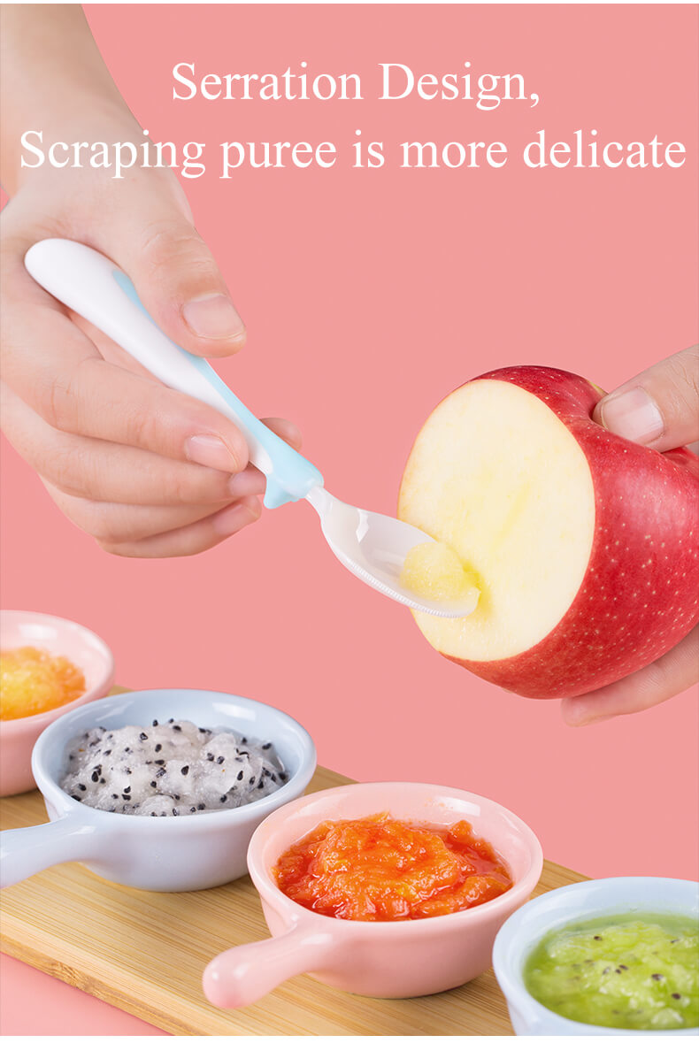 Ceramic scraper Jagged edge Baby feeding spoon Apple Scraper