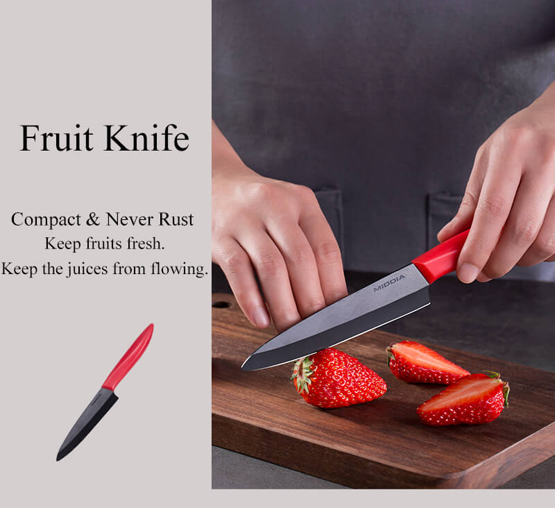 Black Blade Ceramic Fruit Paring Knife Peeler Set