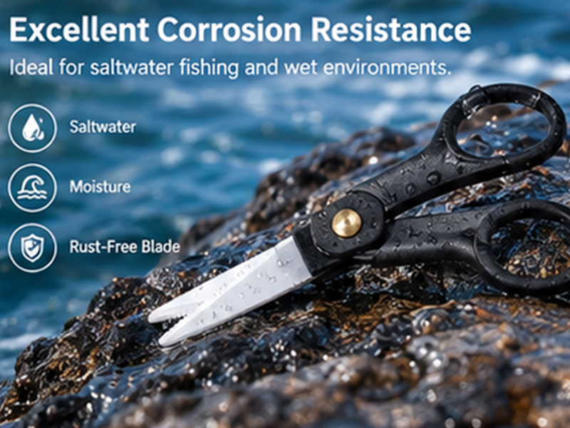 Rust-free ceramic fishing scissors designed for saltwater and wet environments