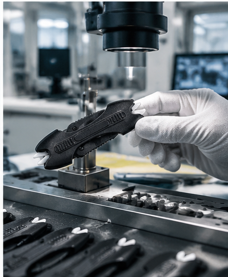 Quality inspection of zirconia ceramic fishing scissors during precision manufacturing