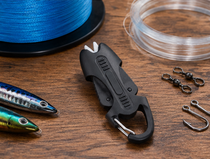 Professional braid scissors for fishing accessories with braided line, hooks, and tackle equipment Professional braid scissors for fishing accessories with braided line, hooks, and tackle equipment