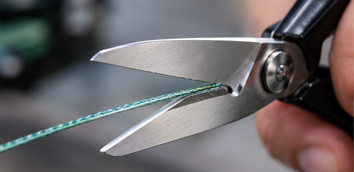 Fishing scissors slipping on braided fishing line