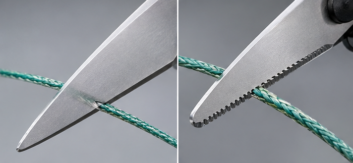Smooth vs Fine Serrated Fishing Scissors for Braid