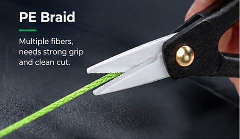 Ceramic fishing scissors cutting braided PE fishing line Ceramic fishing scissors cutting braided PE fishing line