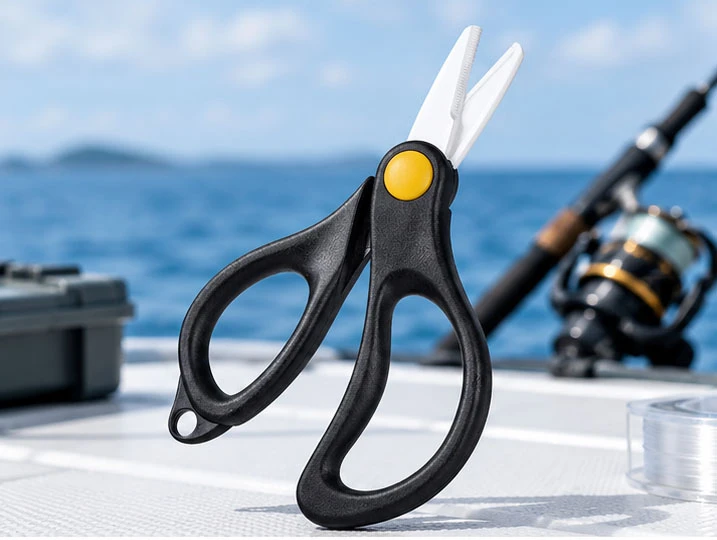 Custom fishing line cutters with white ceramic blades for fishing tackle brands