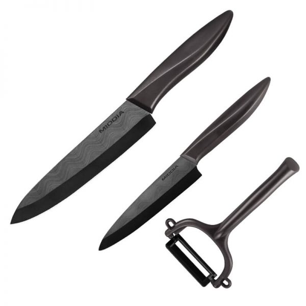 Professional Ceramic Black Blade Chef Cooking Kitchen Knife Set