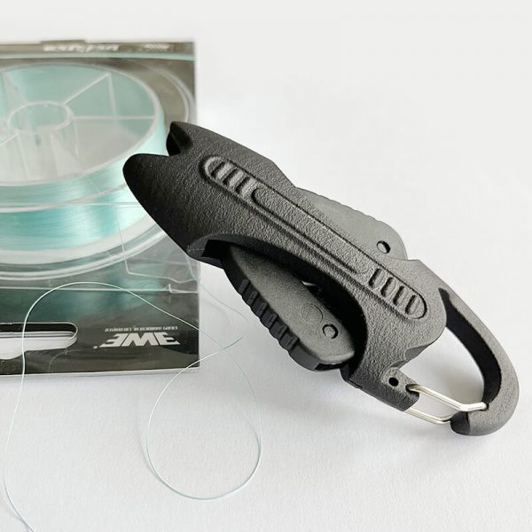 Retractable Fishing Line Cutter Serrated Blade Ceramic Braid Scissors With Carabineer